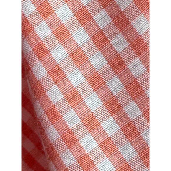 Izod Mens Non-Iron Stretch Orange Checkered Dress Shirt Long Sleeves Easter Med - Picture 10 of 12
